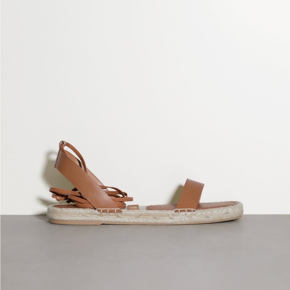 Zara gladiator lace up string leather sandals tie up